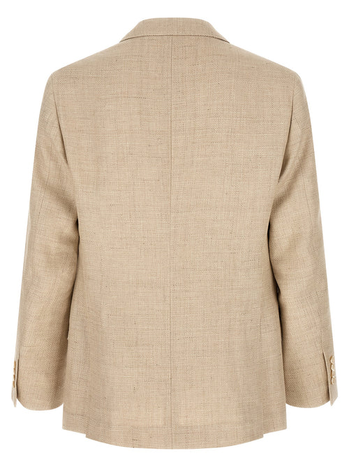 Brunello Cucinelli Beige Silk Two-Piece Suit