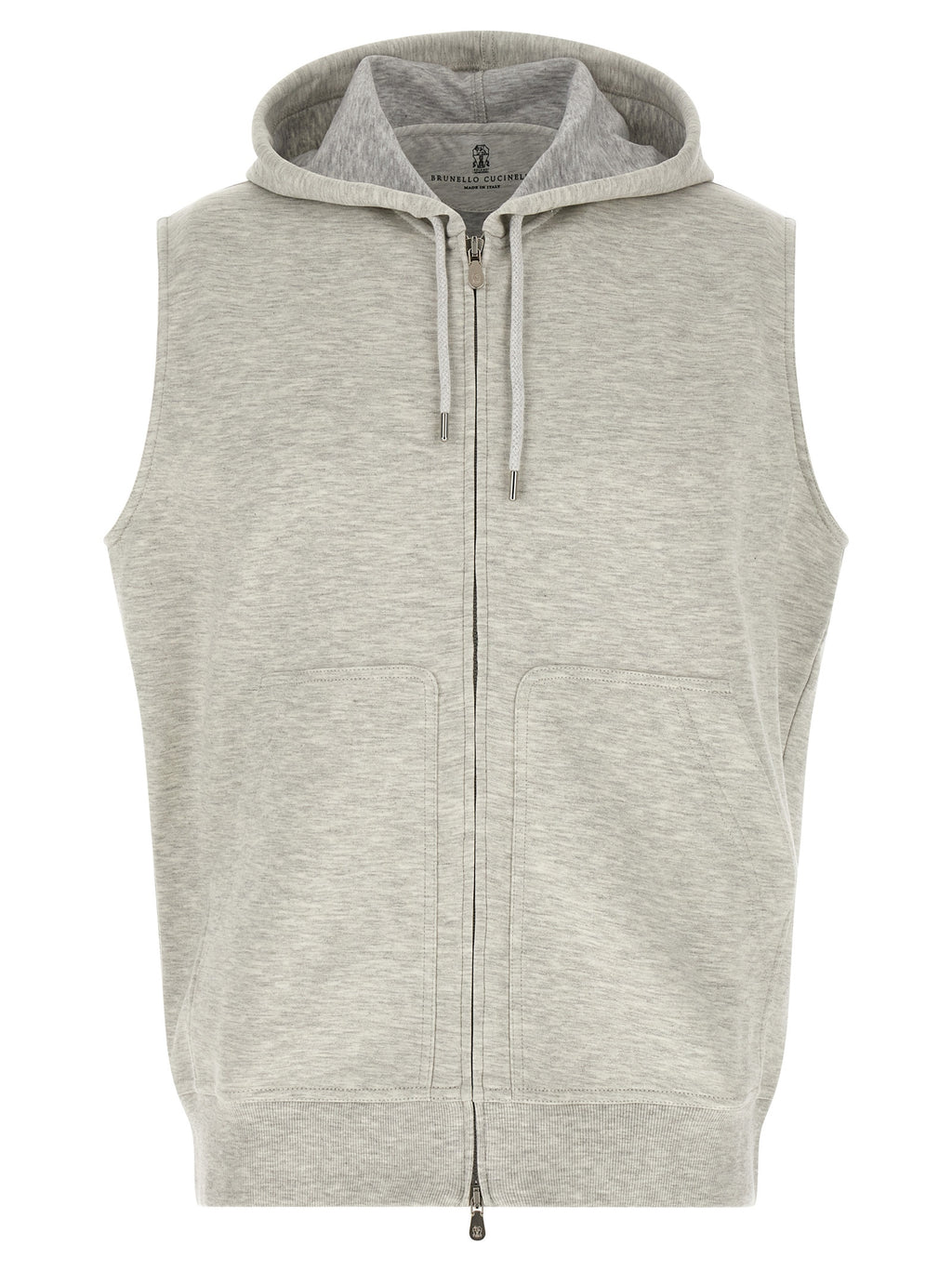 Brunello Cucinelli Gray Cotton Sleeveless Jacket
