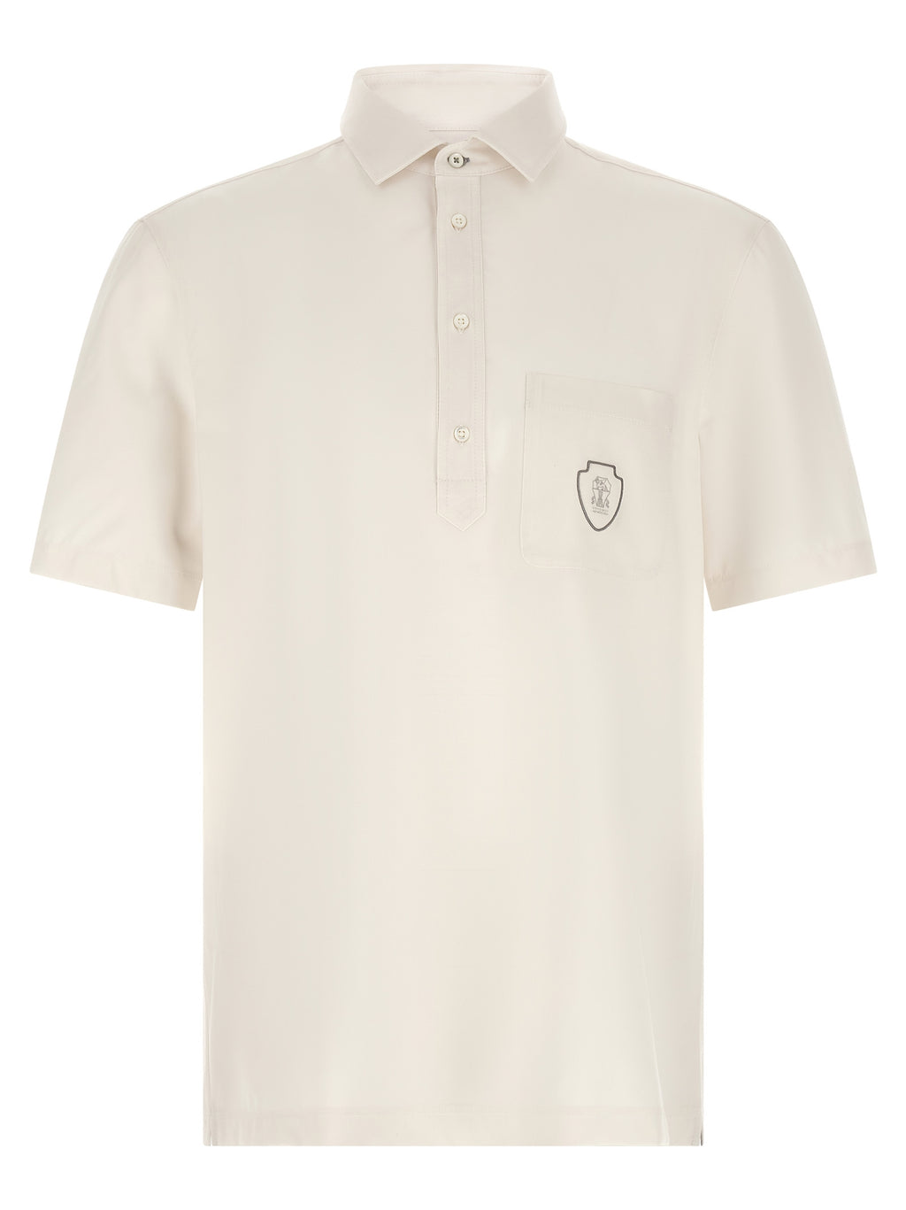 Brunello Cucinelli White Virgin Wool Polo Shirt