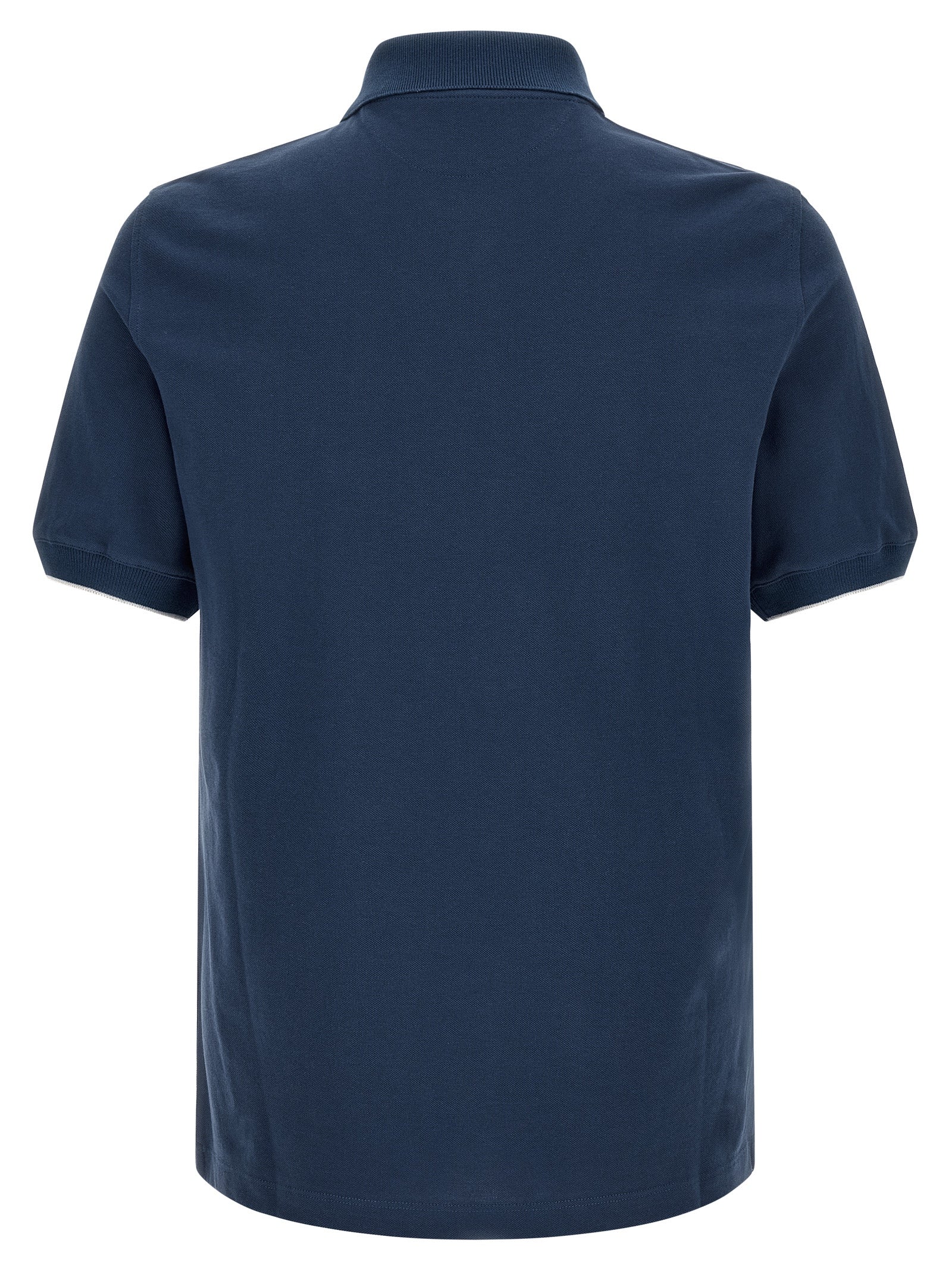 Brunello Cucinelli Blue Cotton Polo Shirt