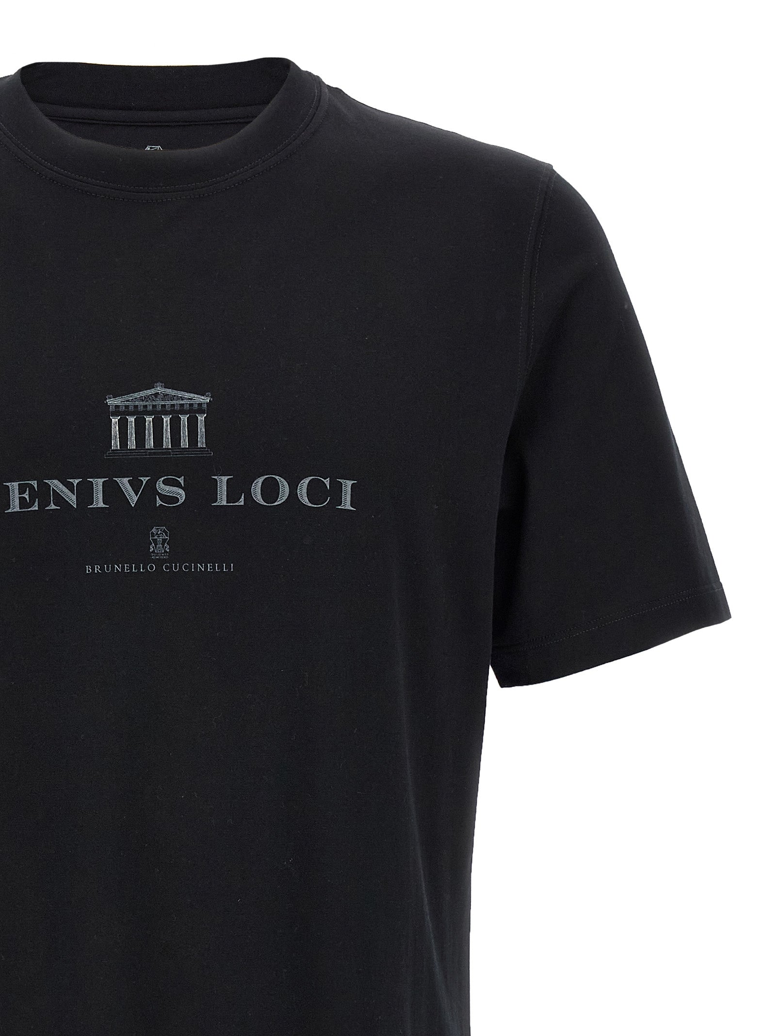 Brunello Cucinelli Black Cotton T-Shirt