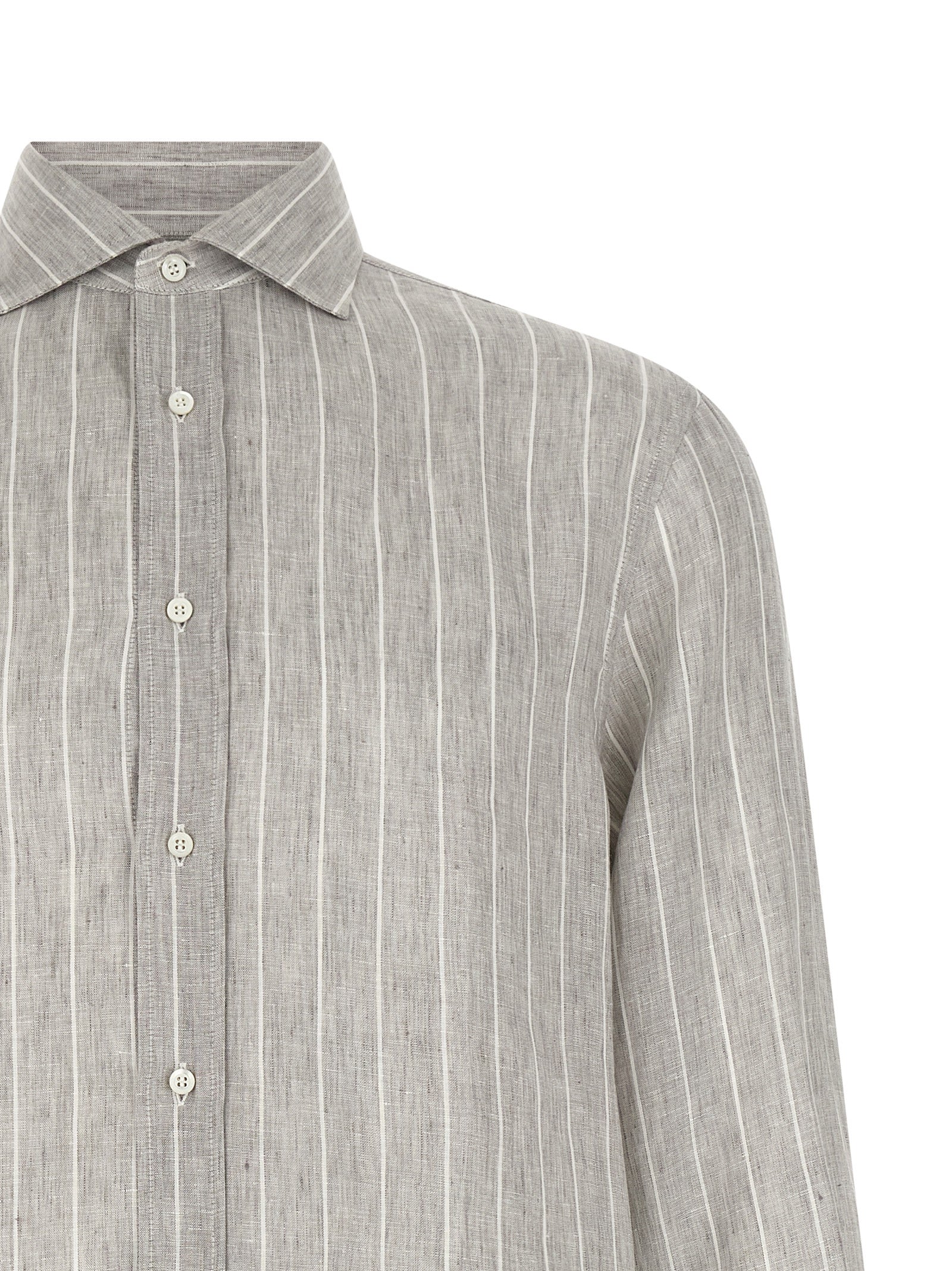 Brunello Cucinelli Gray Linen Blouse