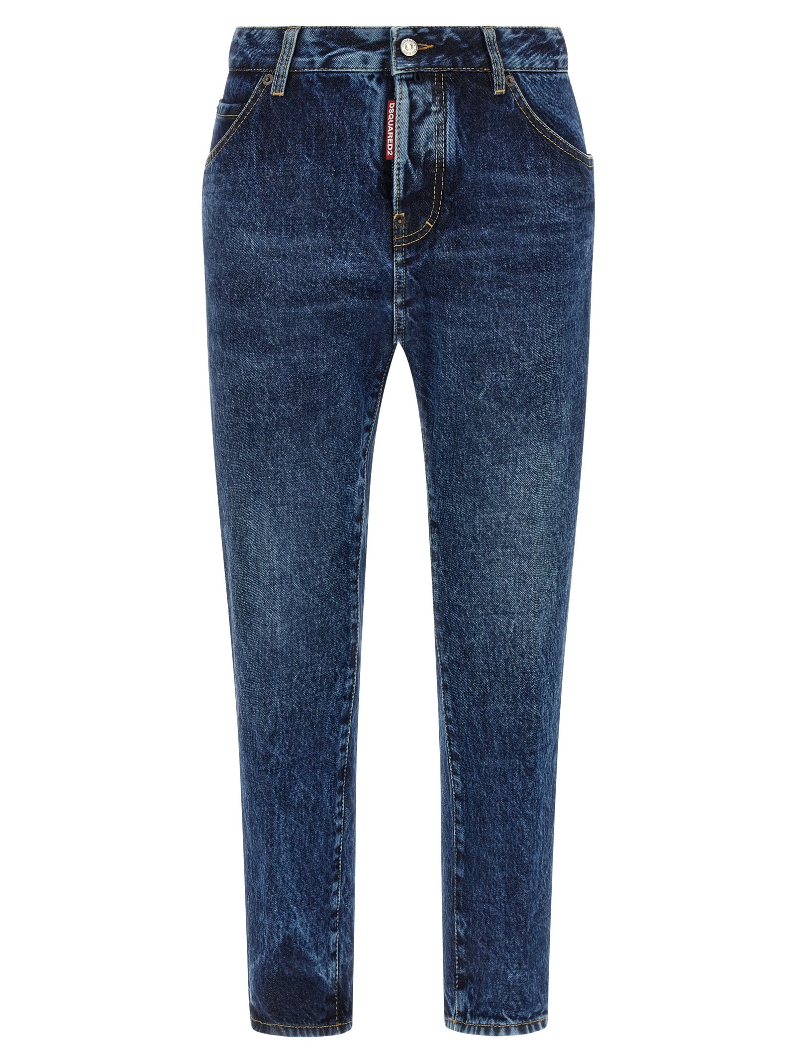 Dsquared² Blue Cotton Straight-Leg Jeans