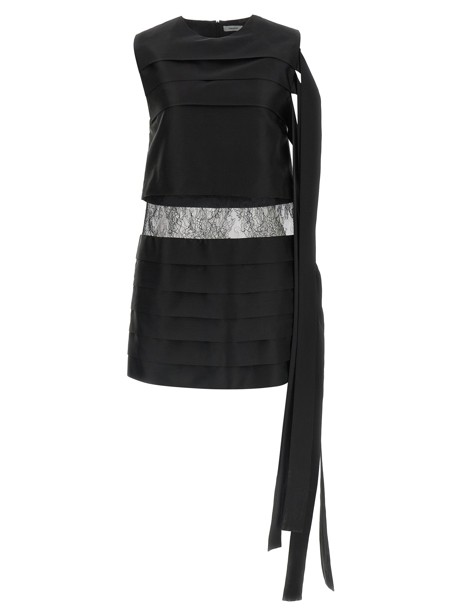 Ferragamo Black Silk Short Dress