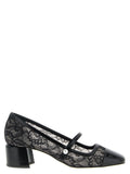 Jimmy Choo Black Tencel Mid Heel Pumps