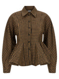 Ganni Brown Recycled Polyester Blouse