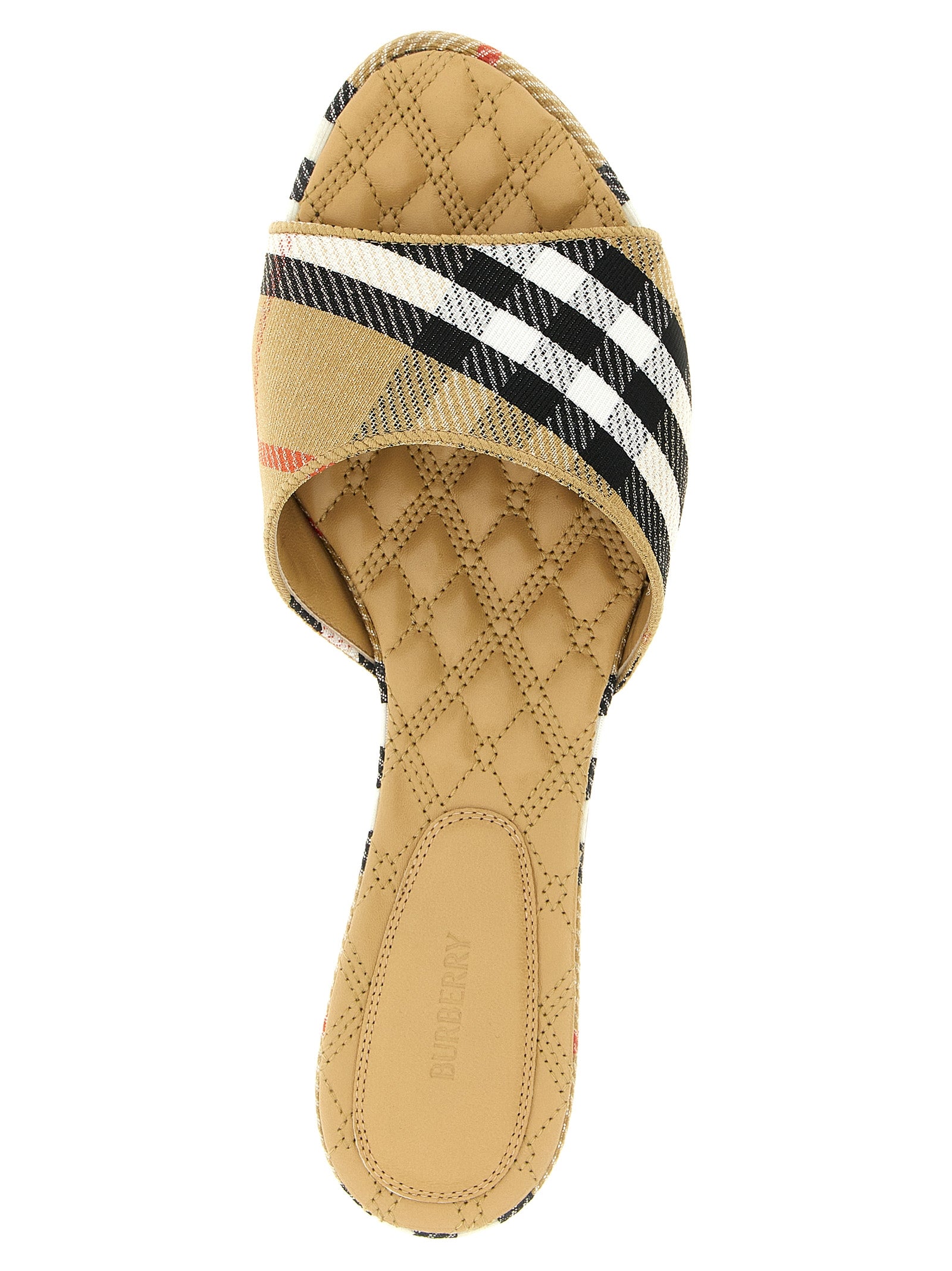 Burberry Beige Polyester Slides