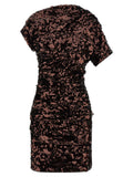 Ganni Brown Polyester Short Dress