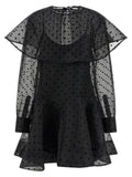 Ganni Black Recycled Polyester Short Dress