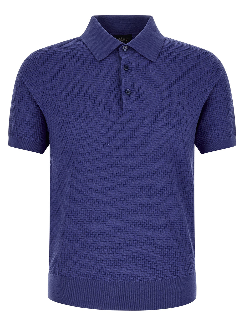 Brioni Blue Cotton Polo Shirt