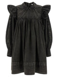 Ganni Black Organic Cotton Short Dress
