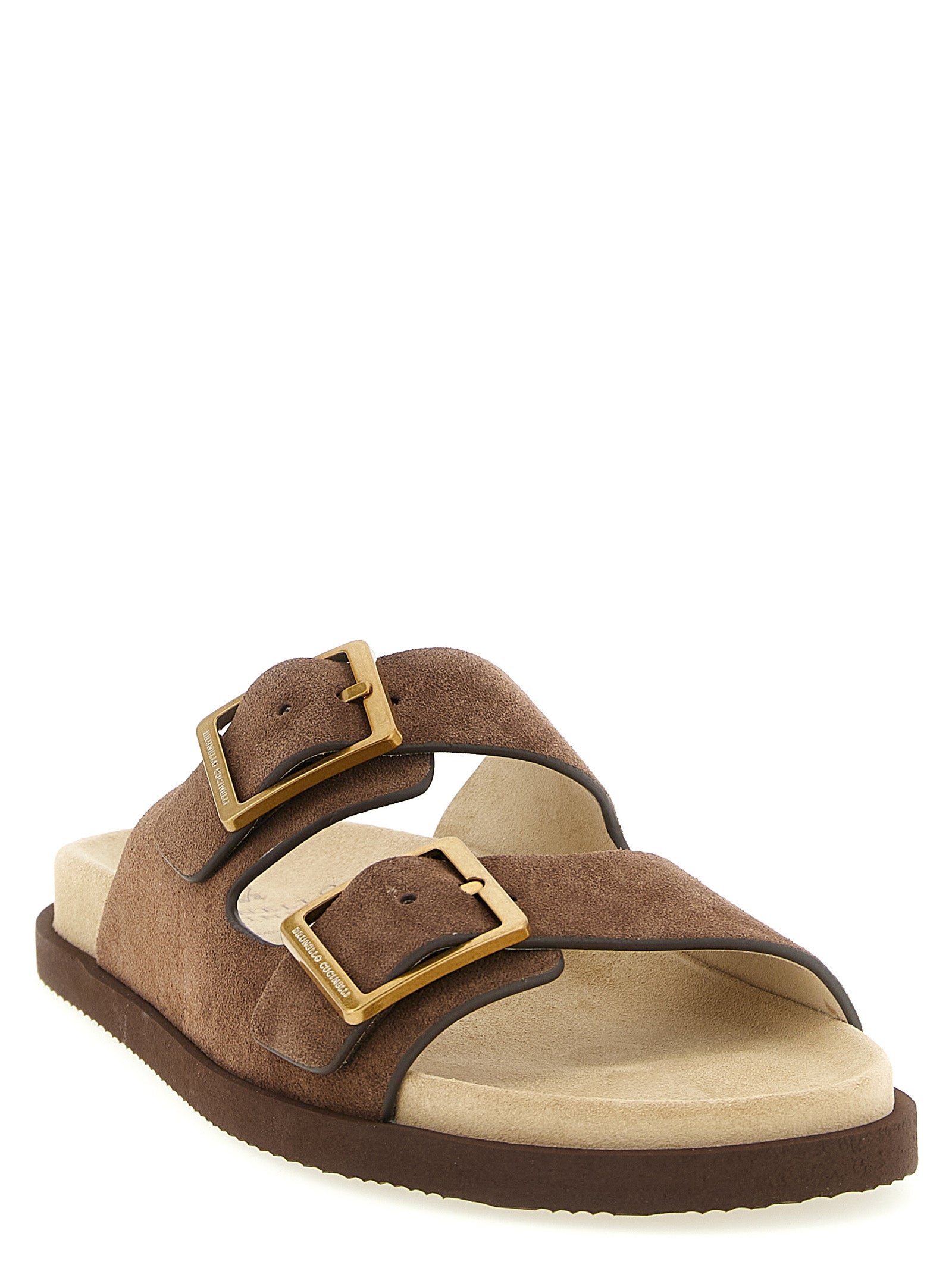 Brunello Cucinelli Brown Calfskin Slides