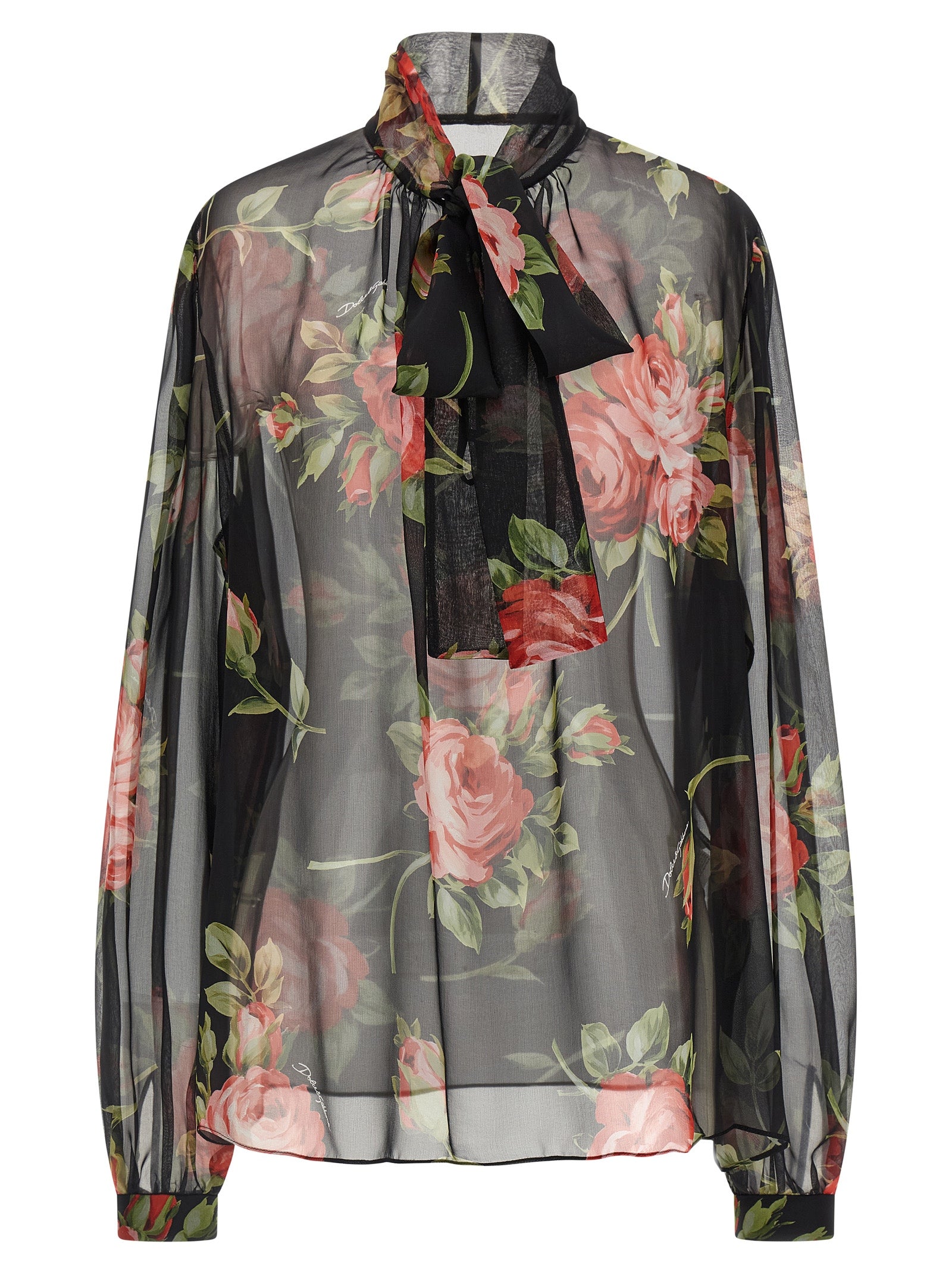 Dolce & Gabbana Black Silk Pattern Shirt