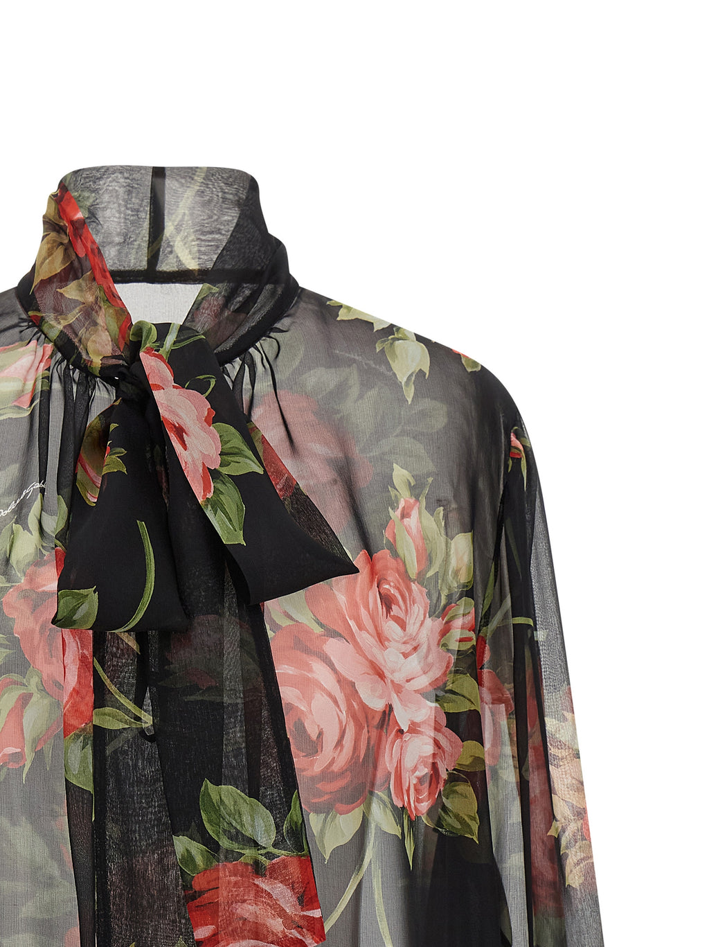 Dolce & Gabbana Black Silk Pattern Shirt