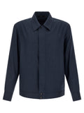 Brioni Blue Linen Full-Length Jacket
