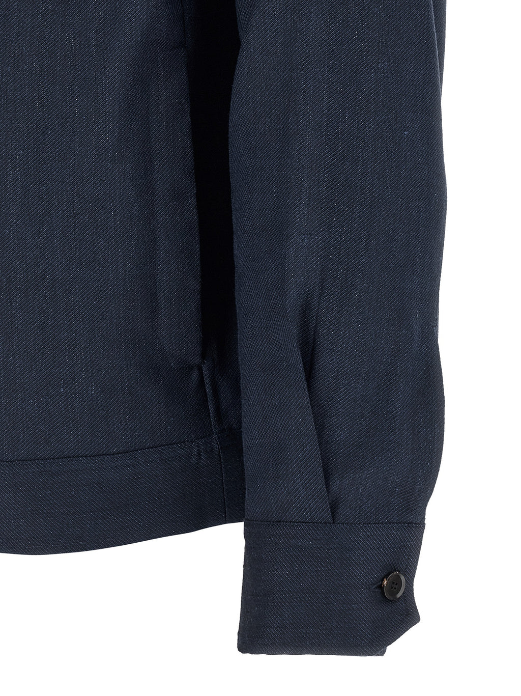 Brioni Blue Linen Full-Length Jacket