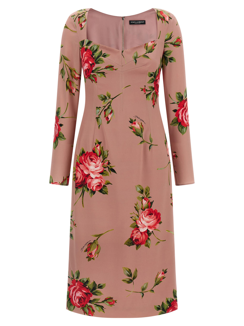 Dolce & Gabbana Multicolor Silk Midi Dress