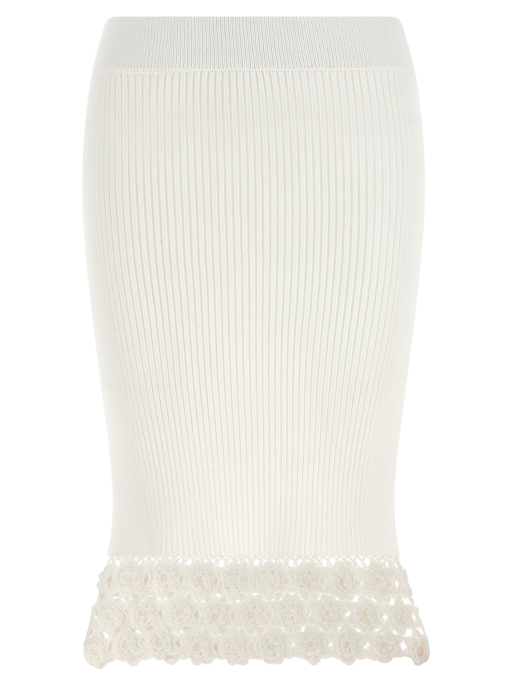 Ganni White Organic Cotton Midi Skirt