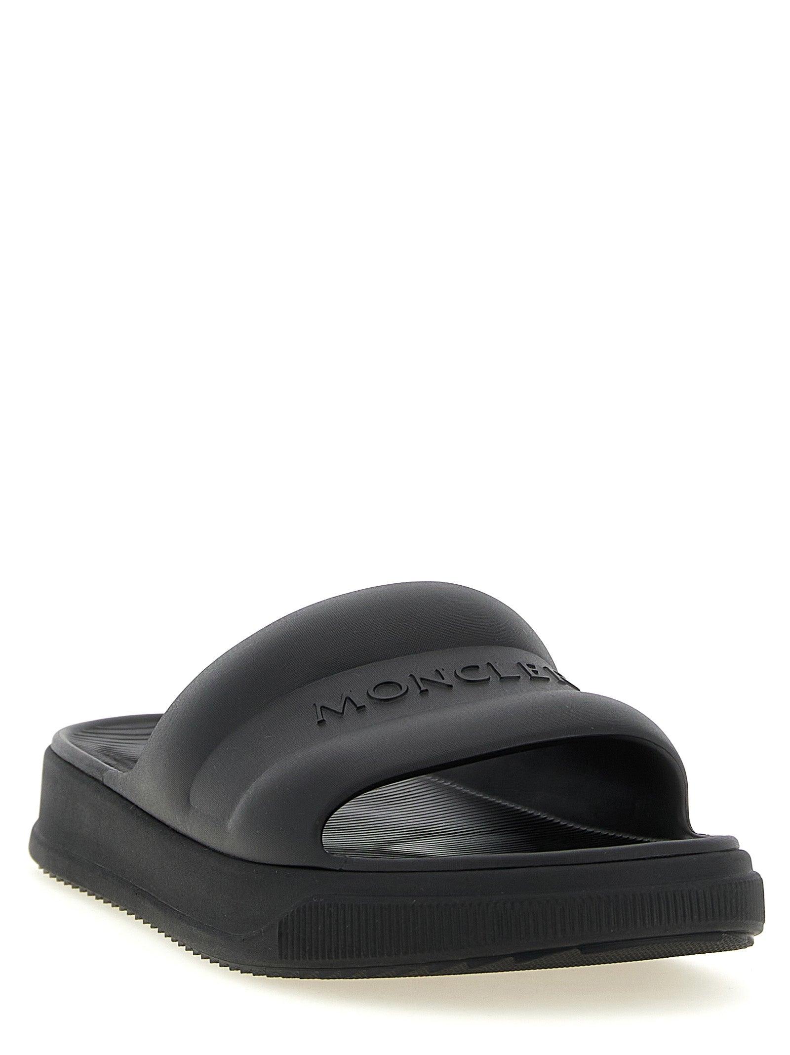 Moncler Black Elastane Slides