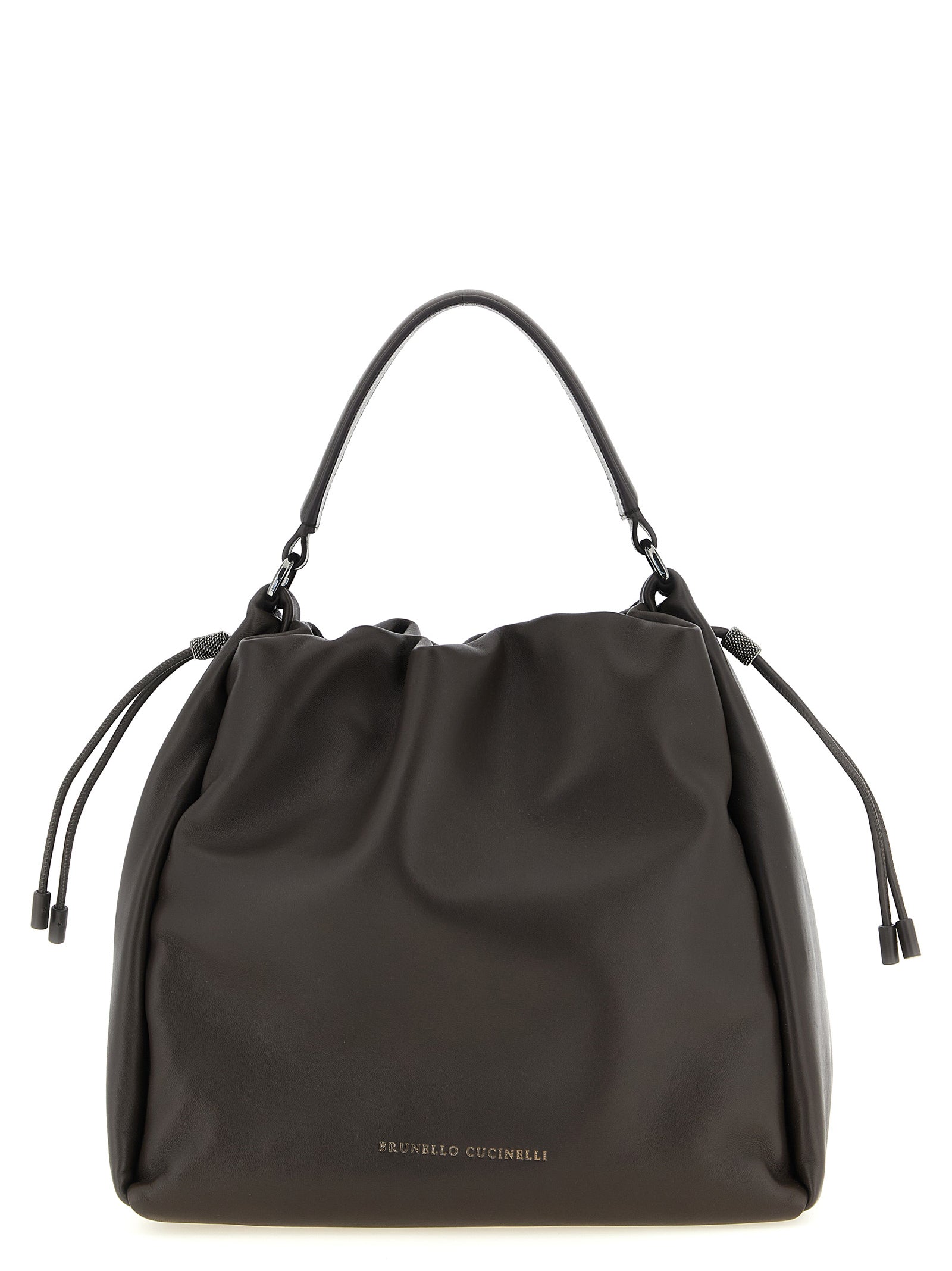 Brunello Cucinelli Brown Lamb Leather Handbag