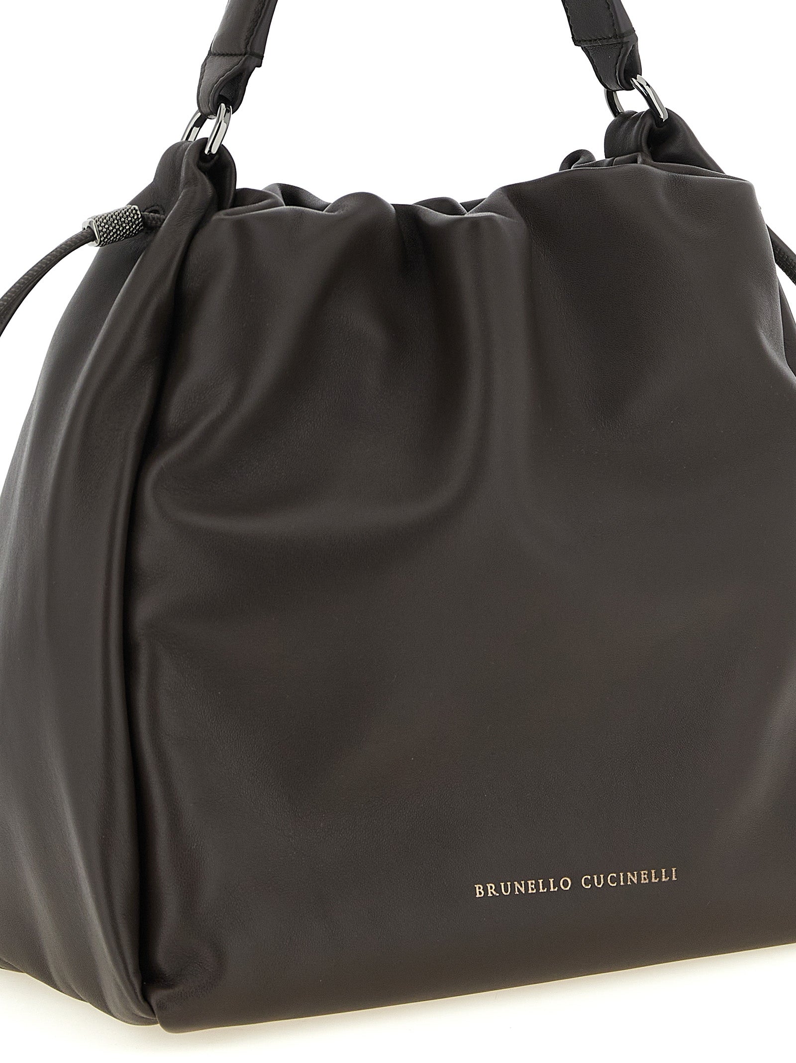 Brunello Cucinelli Brown Lamb Leather Handbag