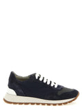 Brunello Cucinelli Blue Polyester Athletic Sneakers