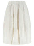 Comme Des Garçons White Cotton Midi Skirt