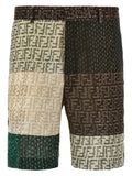 Fendi Multicolor Linen Bermuda Shorts