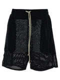 Rick Owens Black Cotton Bermuda Shorts