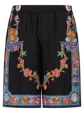 Versace Multicolor Silk Bermuda Shorts