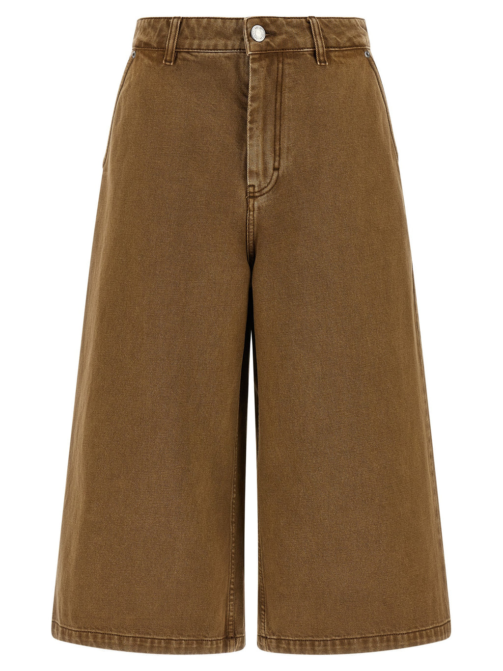 Ami Paris Brown Cotton Bermuda Shorts