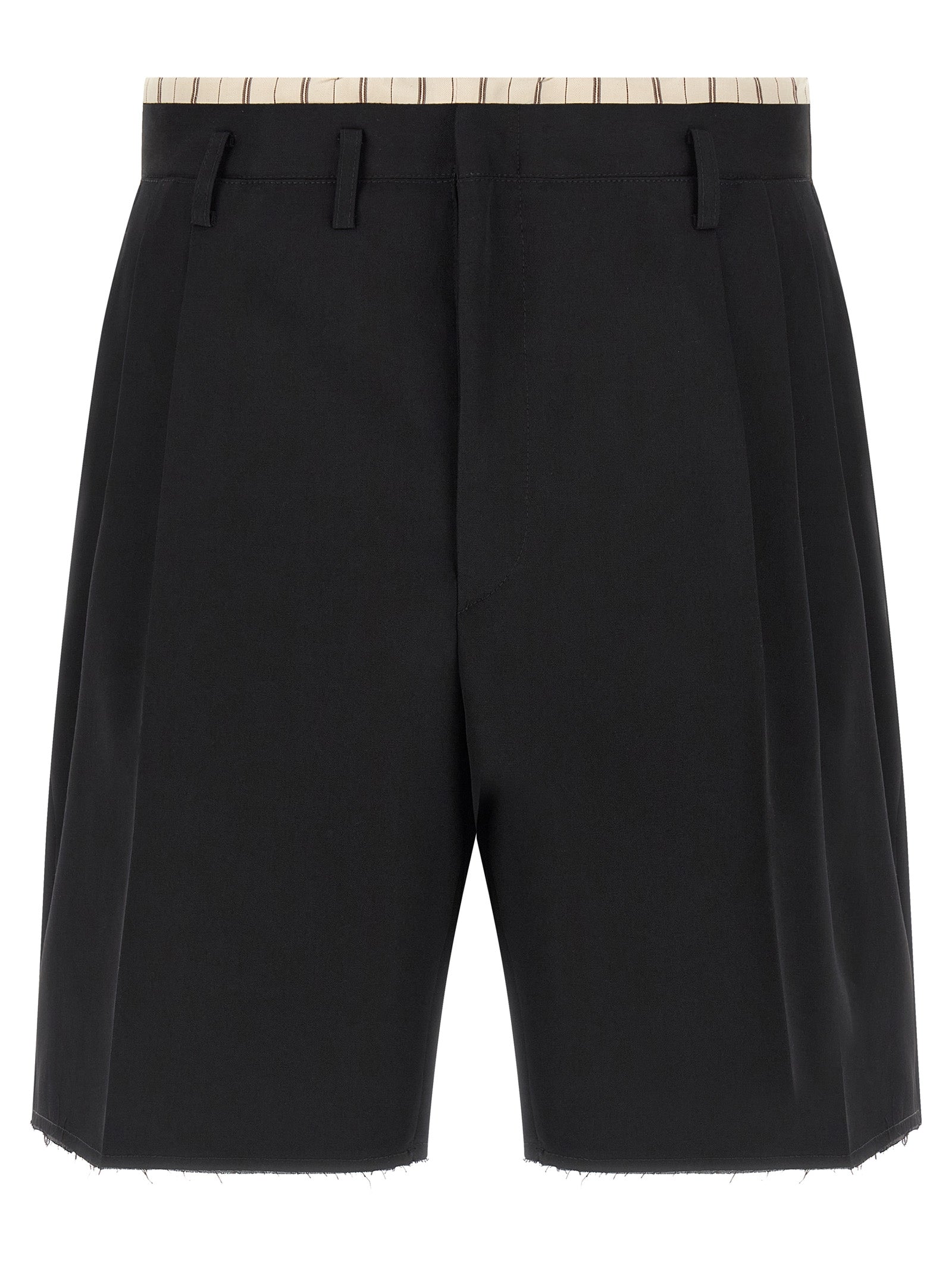 Maison Margiela Black Wool Bermuda Shorts