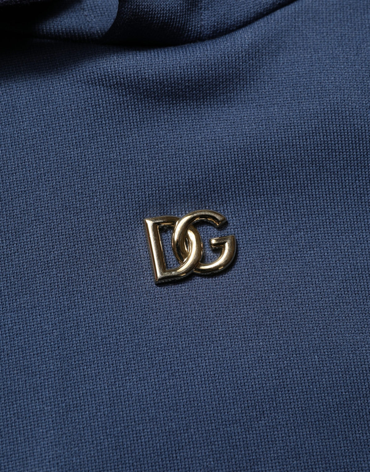 Dolce & Gabbana Blaues Baumwoll-Korallen-Logo Kapuzen-Sweatshirt Pullover