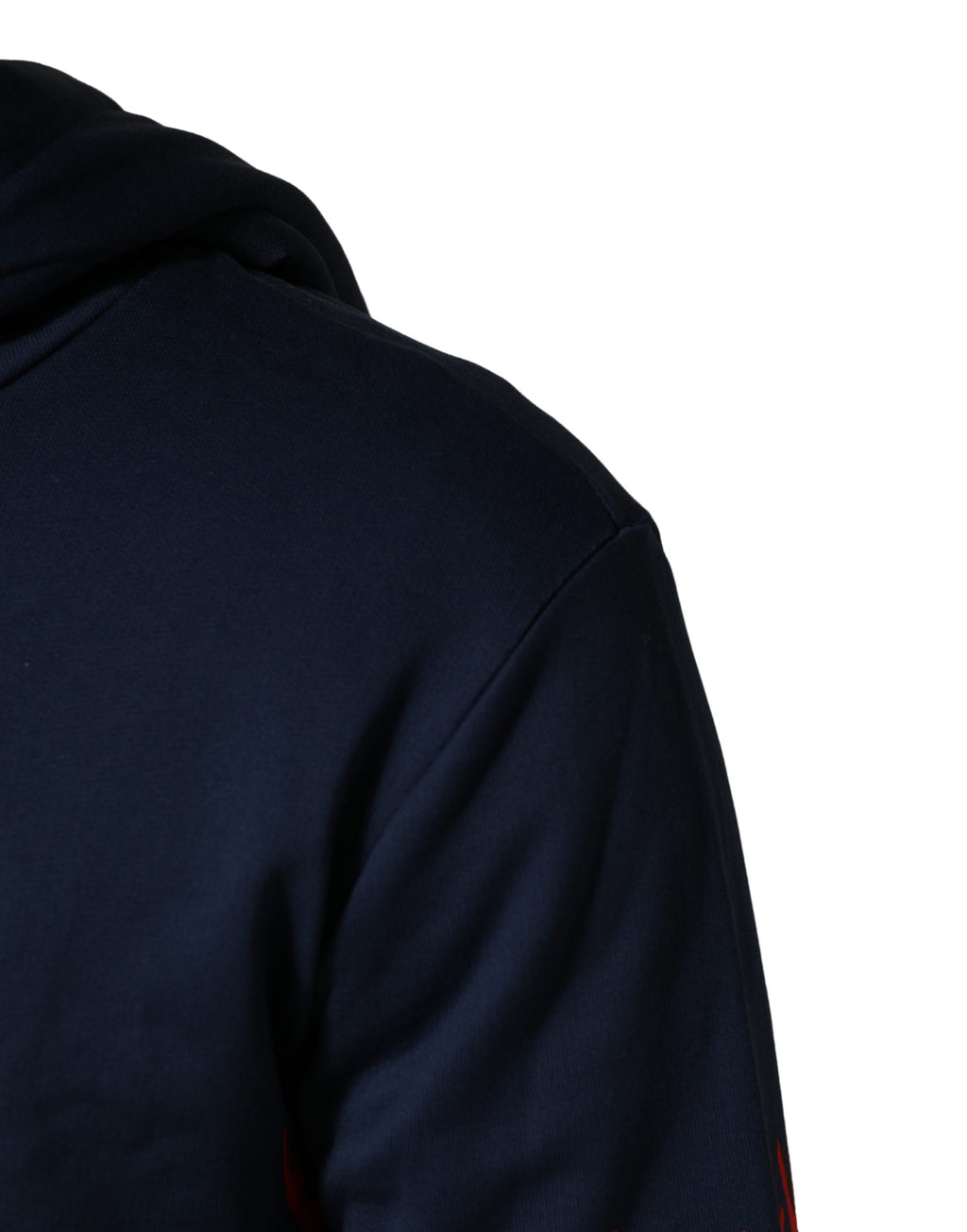 Dolce & Gabbana Blaues Baumwoll-Korallen-Logo Kapuzen-Sweatshirt Pullover