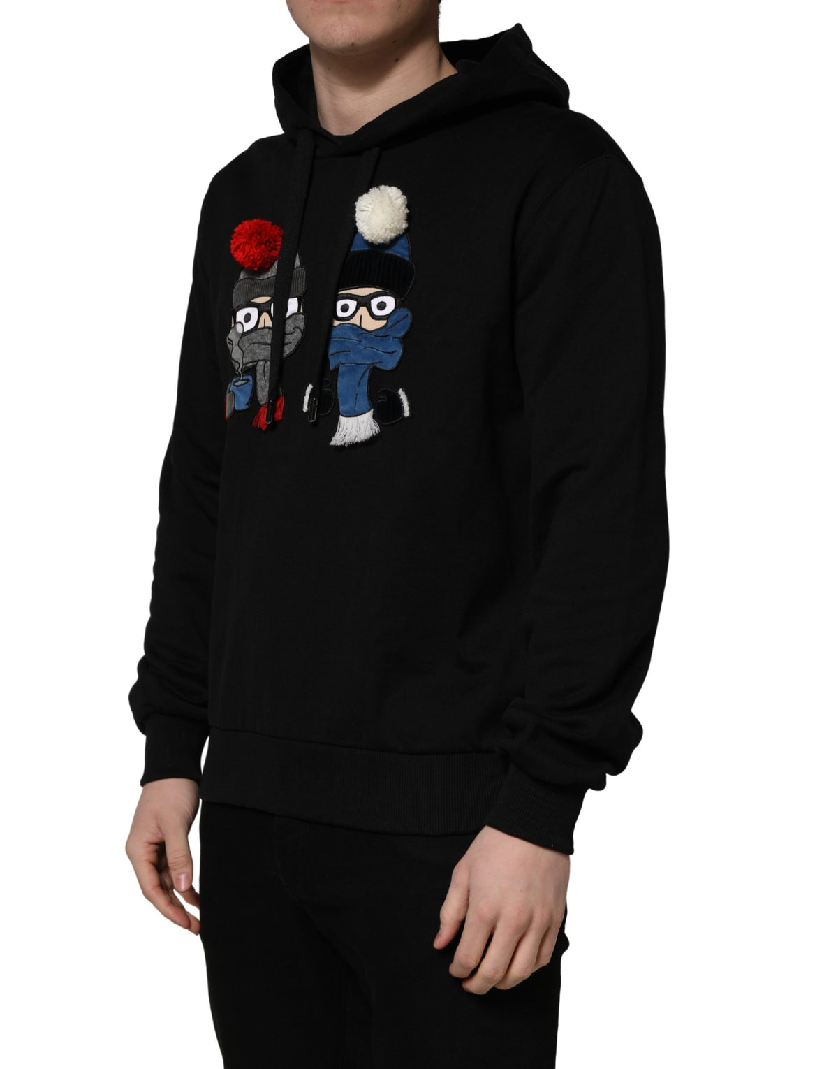 Dolce & Gabbana #dgfamily Schwarzes Baumwoll-Kapuzen-Herren-Sweatshirt Pullover