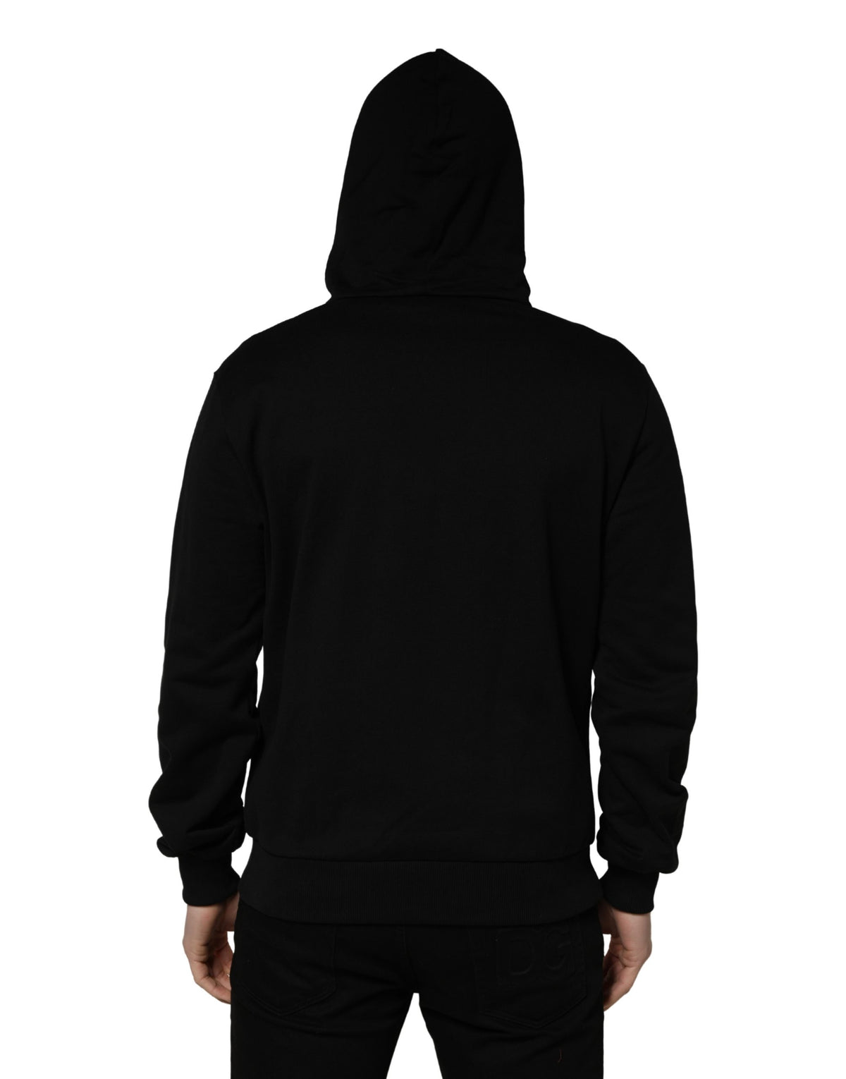 Dolce & Gabbana #dgfamily Schwarzes Baumwoll-Kapuzen-Herren-Sweatshirt Pullover