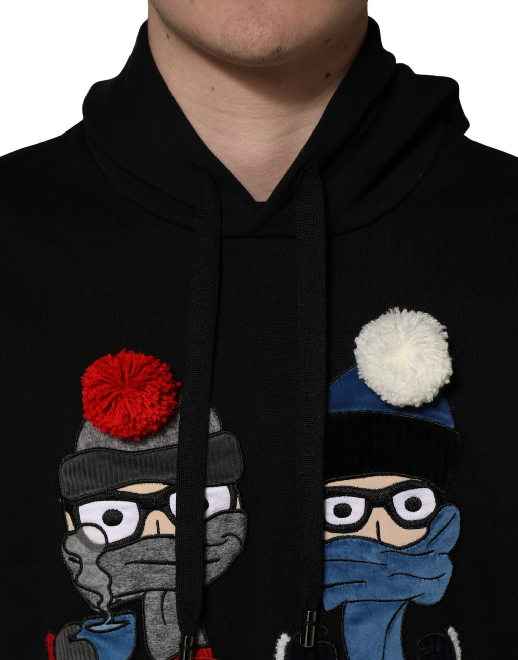 Dolce & Gabbana #dgfamily Schwarzes Baumwoll-Kapuzen-Herren-Sweatshirt Pullover