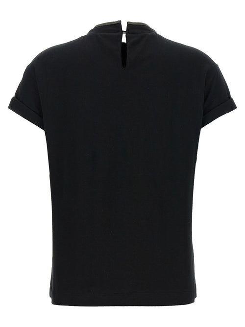 Brunello Cucinelli Black Cotton T-Shirt