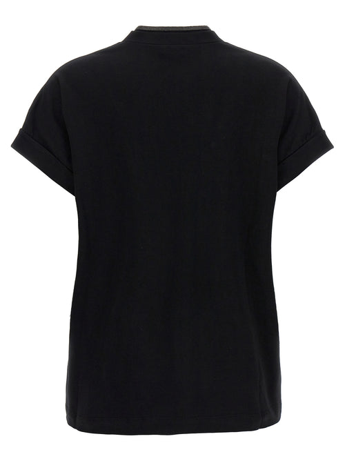 Brunello Cucinelli Black Cotton T-Shirt