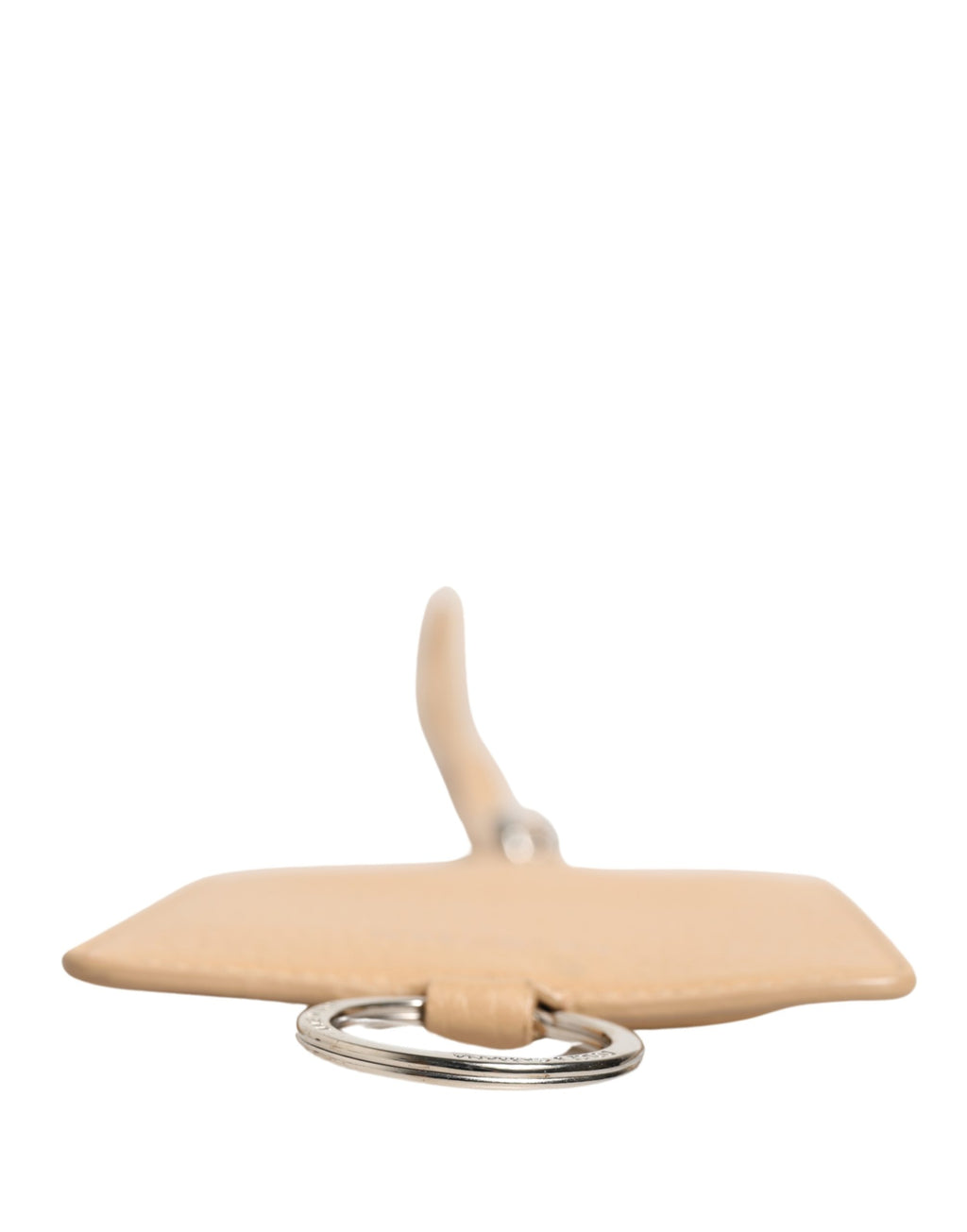 Dolce & Gabbana Beige Leder Logo Geprägtes Schlüsselband Kartenetui Geldbörse