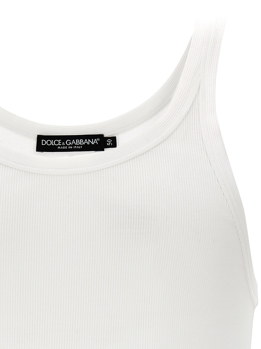 Dolce & Gabbana White Cotton Tank Tops