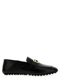 Fendi Black Lamb Leather Slip-On Loafers