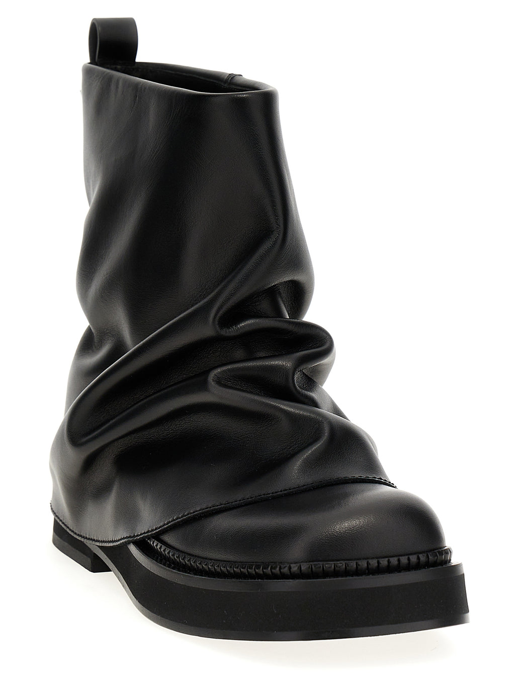 The Attico Black Calfskin Ankle Boots