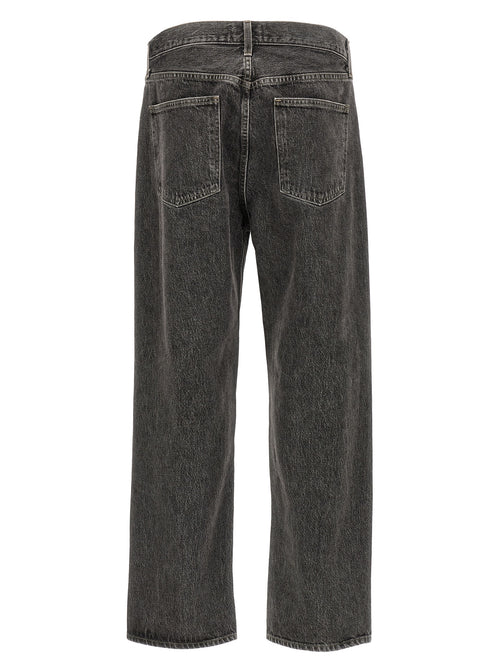 Agolde Gray Cotton Straight-Leg Jeans