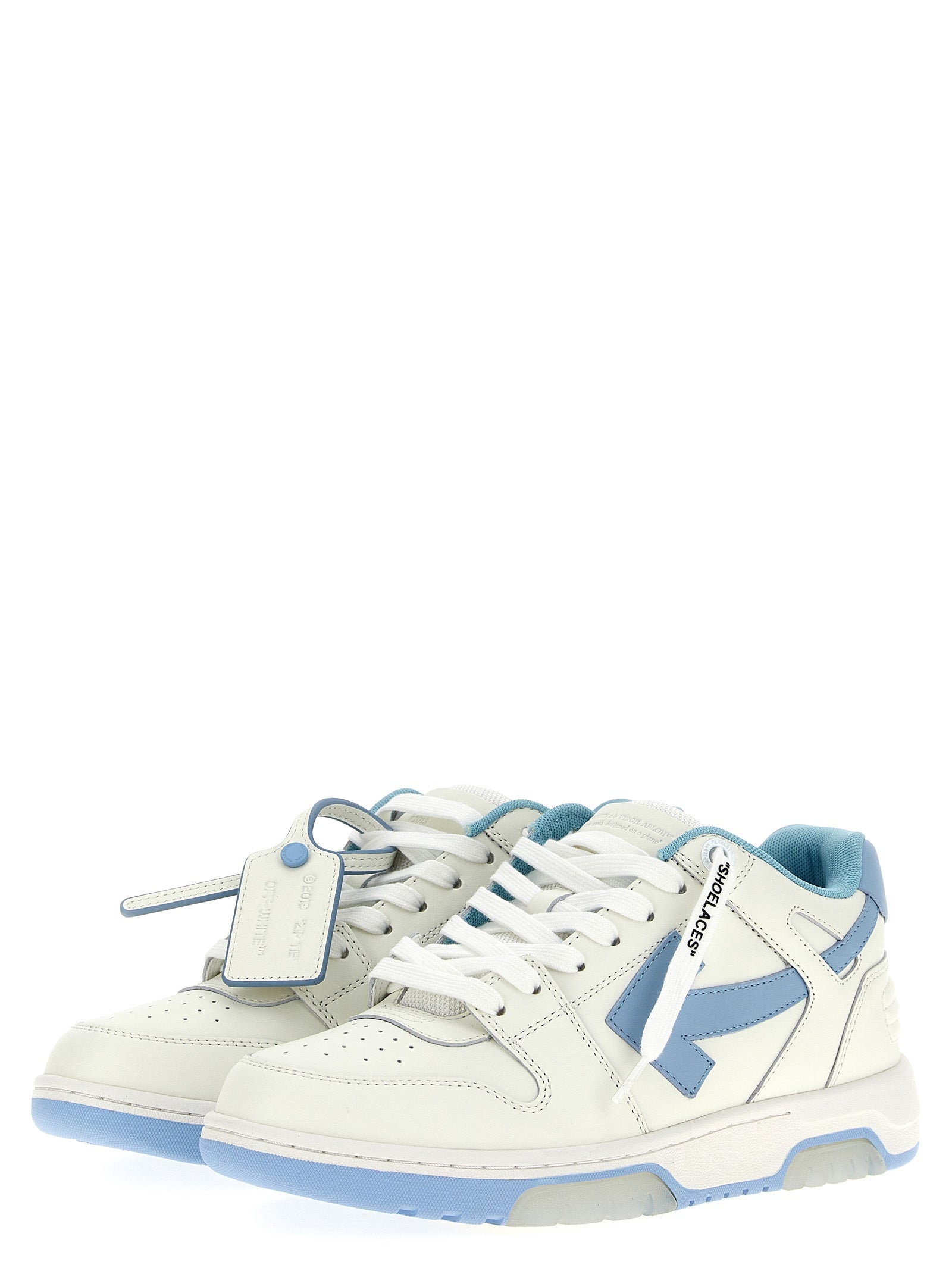 Off-White Blue Bovine Leather Low Top Sneakers