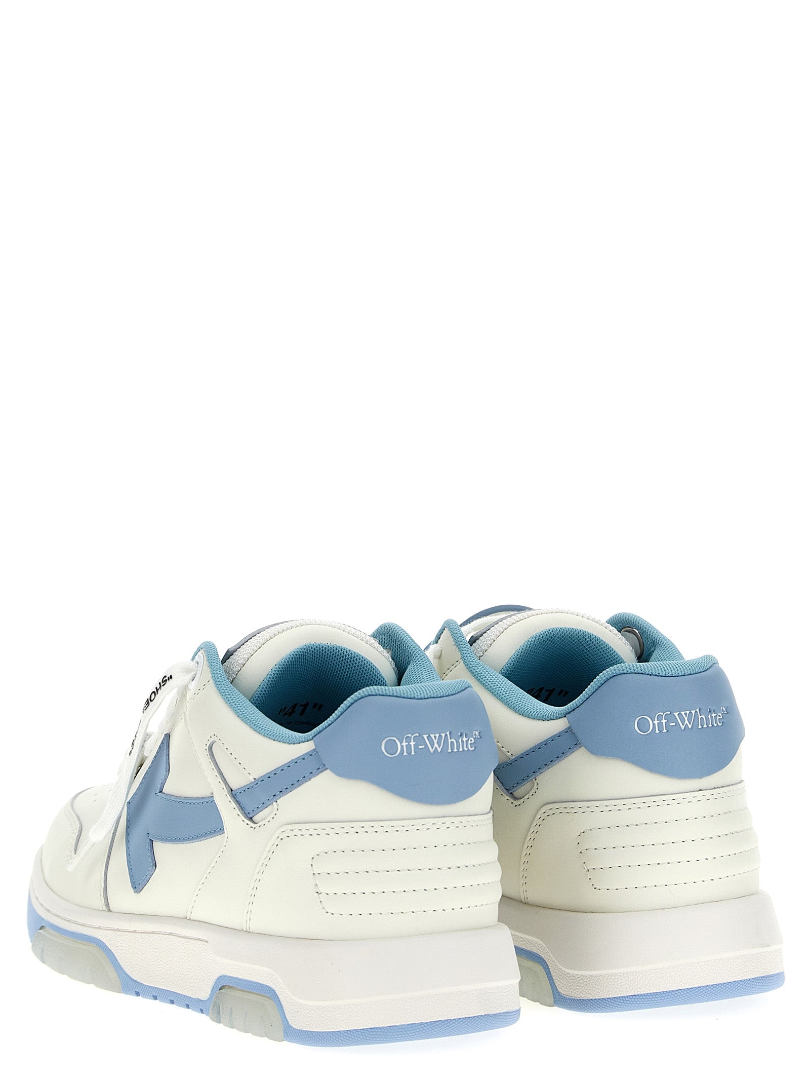 Off-White Blue Bovine Leather Low Top Sneakers