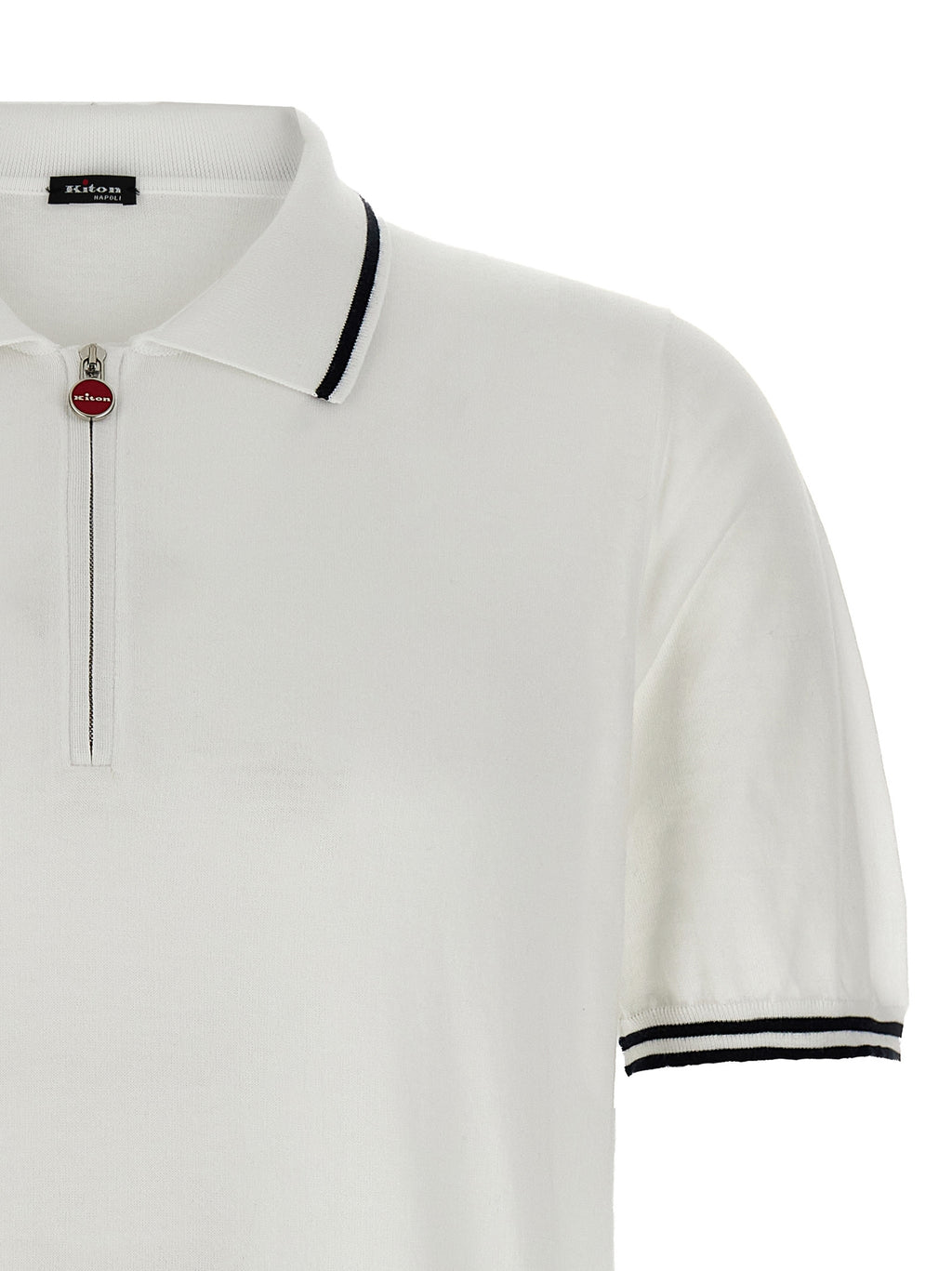 Kiton White Cotton Polo Shirt