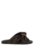 Fendi Brown Polyester Slides