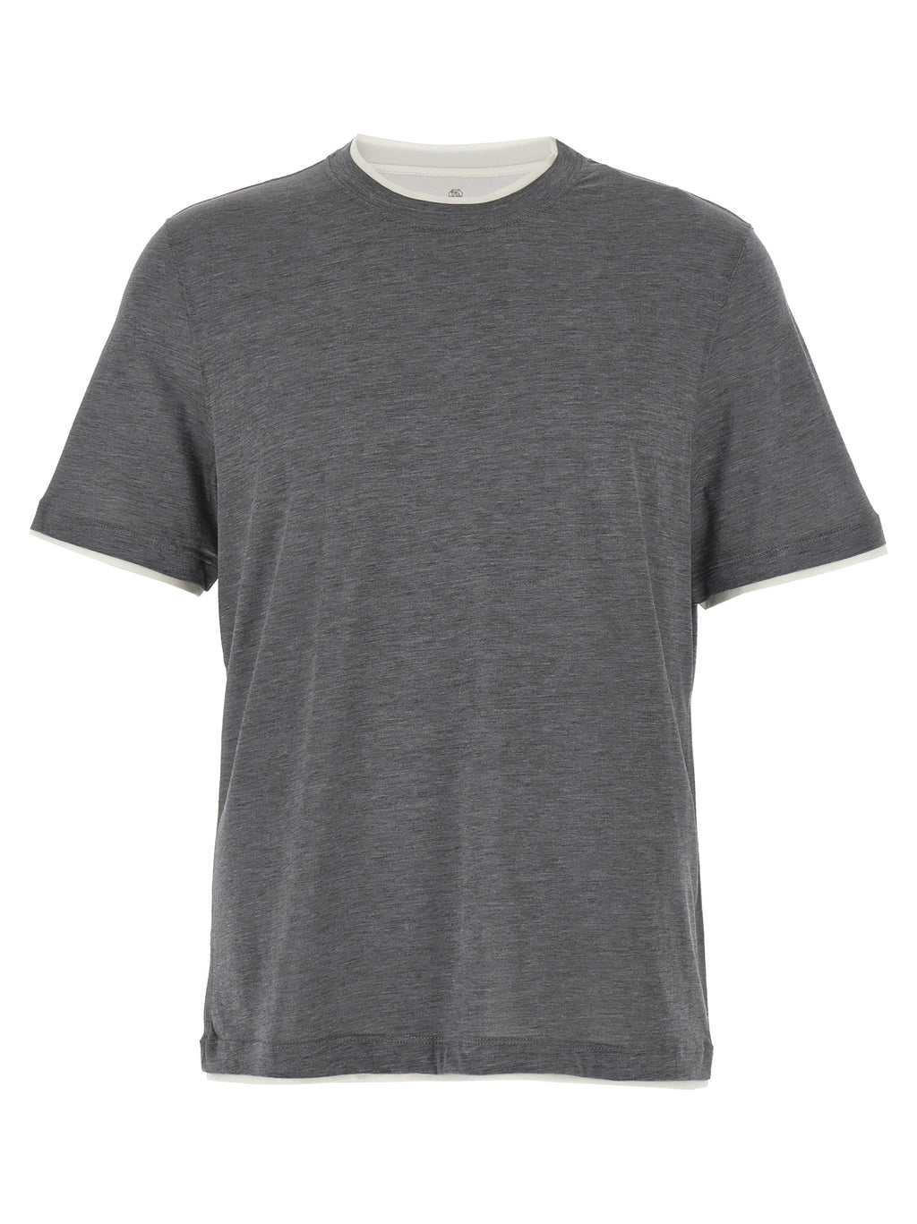 Brunello Cucinelli Gray Silk T-Shirt