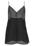 Khaite Black Silk Tank Tops